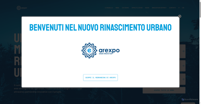 Security scan screenshot of https://www.arexpo.it/