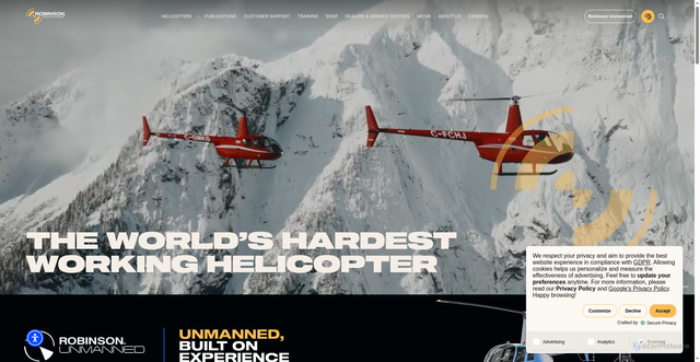 Security scan screenshot of https://www.robinsonheli.com/