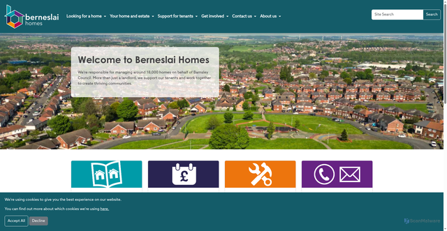 Security scan screenshot of https://www.berneslaihomes.co.uk/
