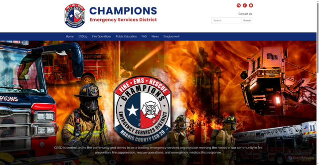 Security scan screenshot of https://www.championsfire.org/