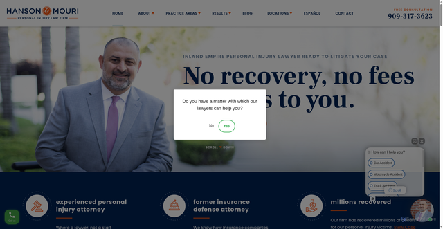 Security scan screenshot of https://www.attorneyhanson.com/
