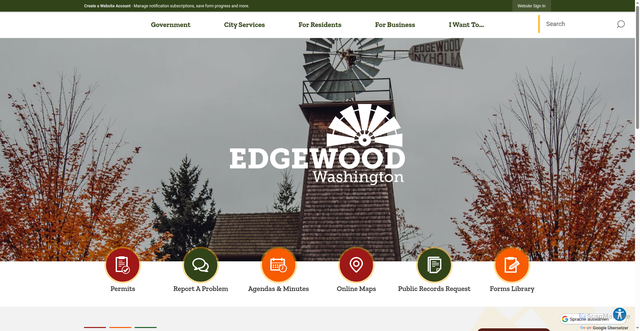 Security scan screenshot of https://www.cityofedgewood.org/