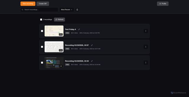 Security scan screenshot of http://screen-recorder-internal.pages.dev/