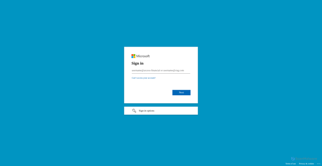 Security scan screenshot of https://axcesscng.my.salesforce.com