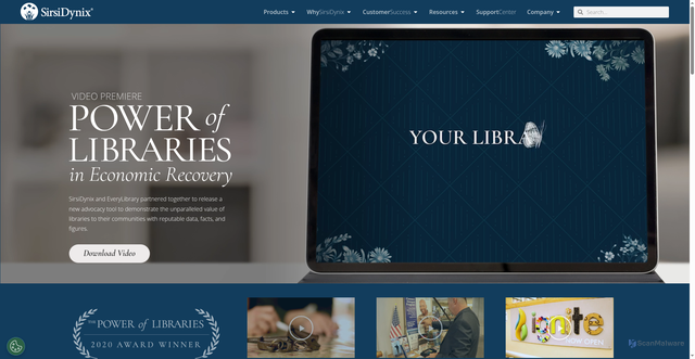 Security scan screenshot of https://sirsidynix.com