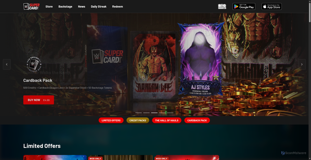 Security scan screenshot of https://www.wwesupercard.com/