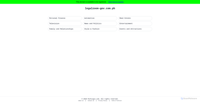 Security scan screenshot of legalzoom-gov.com.ph