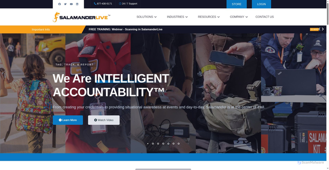 Security scan screenshot of https://salamanderlive.com