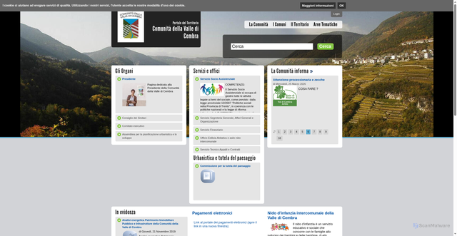 Security scan screenshot of https://www.comunita.valledicembra.tn.it