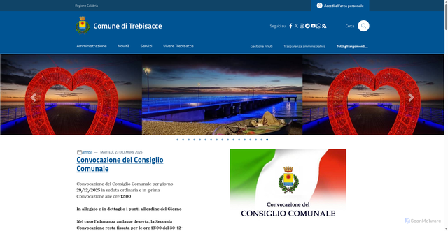 Security scan screenshot of www.comune.trebisacce.cs.it