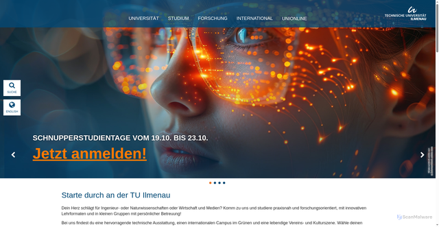Security scan screenshot of https://tu-ilmenau.de