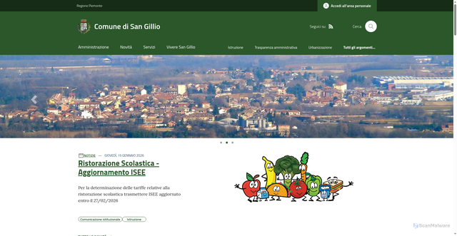 Security scan screenshot of https://www.comune.sangillio.to.it/