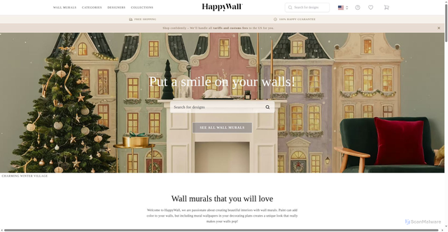 Security scan screenshot of https://happywall.com