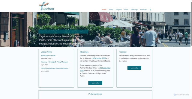Security scan screenshot of https://tactran.gov.uk/