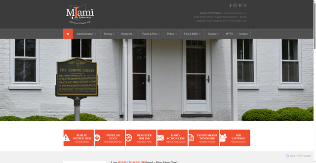 Security scan screenshot of https://www.miamitwpoh.gov/