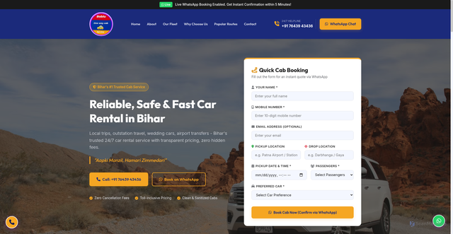 Security scan screenshot of https://bablu-one-way-cab.in/