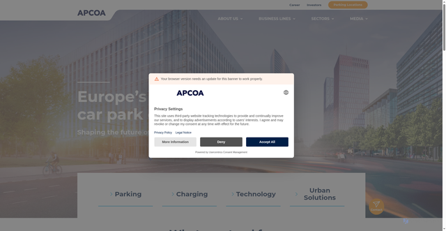 Security scan screenshot of https://apcoa.com