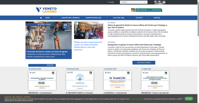 Security scan screenshot of https://www.venetolavoro.it/