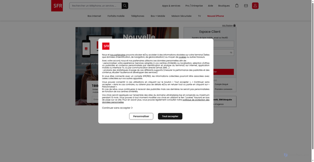 Security scan screenshot of https://cliente.ultrafastplay.top/new/www.sfr.fr-login-return_url/