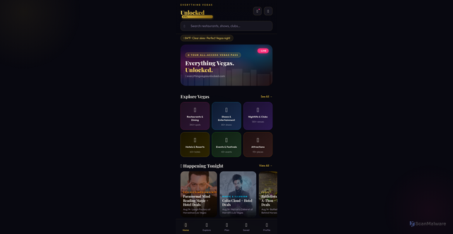 Security scan screenshot of http://everythingvegasunlocked.com/