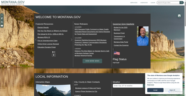 Security scan screenshot of https://mt.gov/