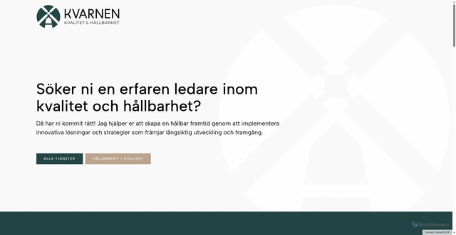 Security scan screenshot of https://kvarnenkvalitet.se