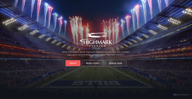 Security scan screenshot of https://www.thehighmarkstadium.com/