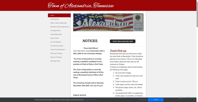 Security scan screenshot of https://alexandriatn.gov/index.html