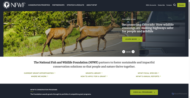 Security scan screenshot of https://nfwf.org