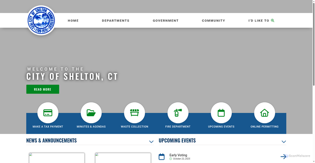 Security scan screenshot of https://shelton-ct.gov/