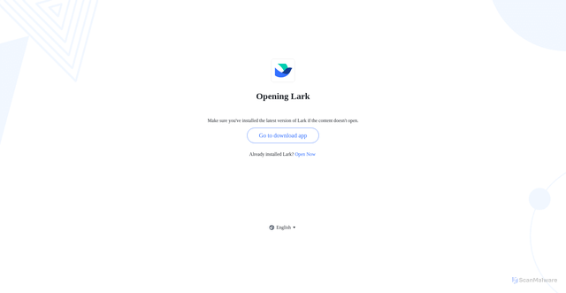 Security scan screenshot of https://applink.larksuite.com