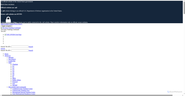 Security scan screenshot of https://www.7atc.army.mil/Media-News/Video/videoid/957189/dvpTag/ABW/