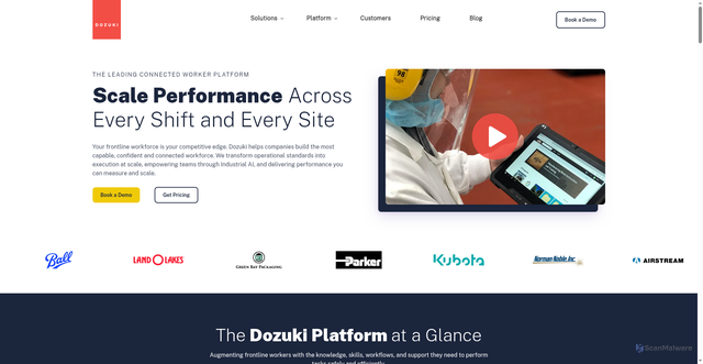 Security scan screenshot of https://dozuki.com