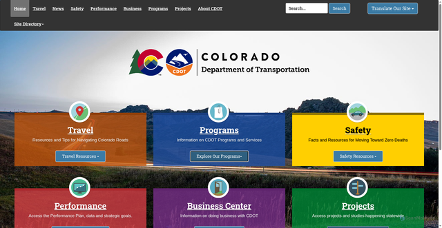 Security scan screenshot of https://www.codot.gov/