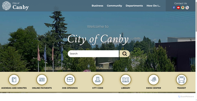 Security scan screenshot of https://www.canbyoregon.gov/