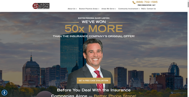 Security scan screenshot of https://www.stoneinjurylawyers.com/