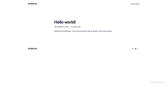 Security scan screenshot of https://studio101.se
