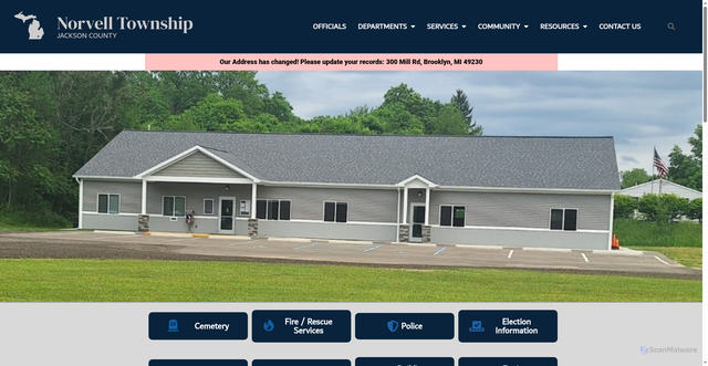 Security scan screenshot of https://norvelltwp-mi.gov/