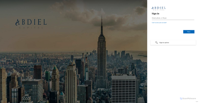 Security scan screenshot of https://abdielcapital-my.sharepoint.com