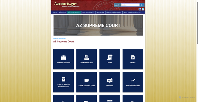 Security scan screenshot of https://www.azcourts.gov/az-supreme-court