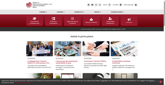 Security scan screenshot of https://www.odcec.roma.it/