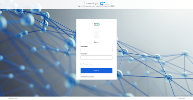 Security scan screenshot of https://nexeosolutions.us10.sapanalytics.cloud