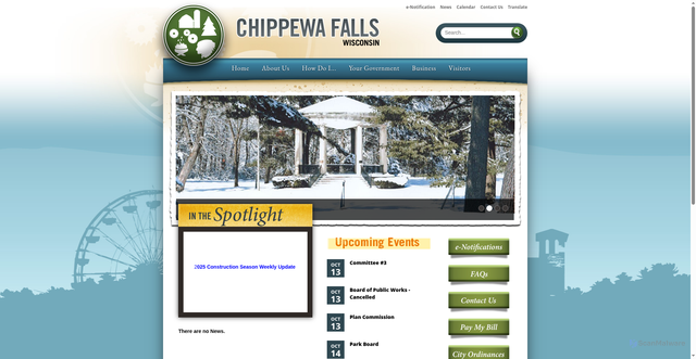 Security scan screenshot of https://www.chippewafalls-wi.gov/