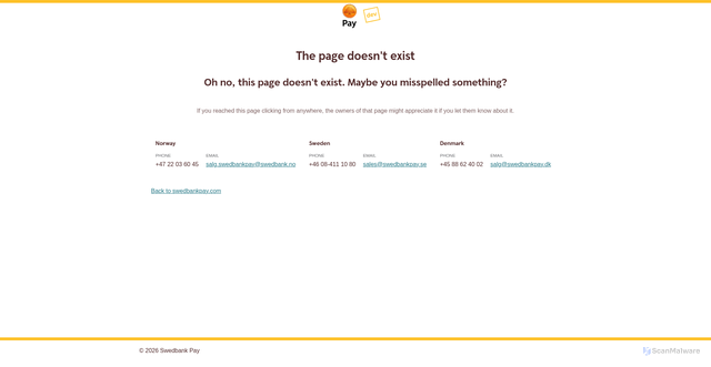 Security scan screenshot of https://signup.dev.swedbankpay.com