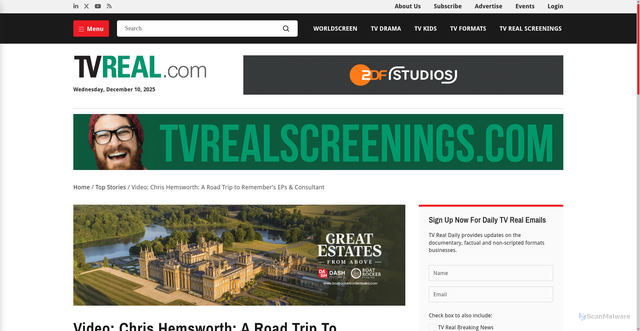 Security scan screenshot of https://worldscreen.com/tvreal/chris-hemsworth-a-road-trip-to-remembers-exec-producers-consultant/