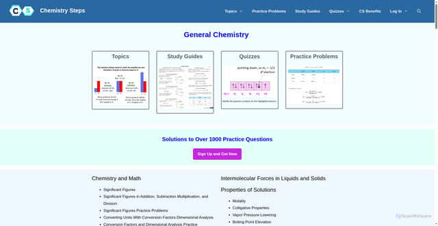 Security scan screenshot of https://general.chemistrysteps.com