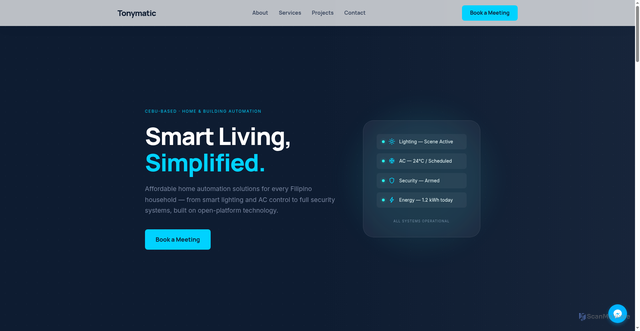 Security scan screenshot of http://tonymatics.site/