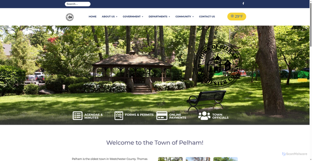 Security scan screenshot of https://townofpelhamny.gov/
