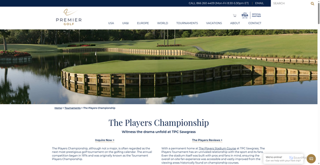 Security scan screenshot of https://www.premiergolf.com/tournament/the-players-championship/