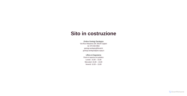 Security scan screenshot of https://www.geologi.sardegna.it/